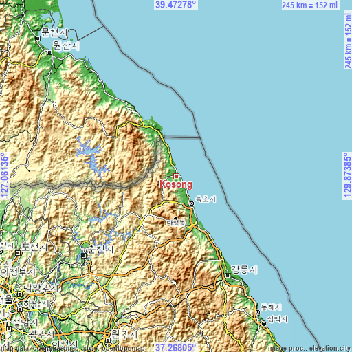 Topographic map of Kosong