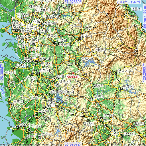 Topographic map of Koesan
