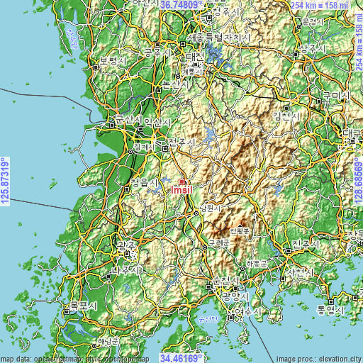 Topographic map of Imsil