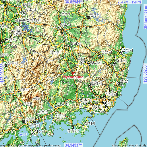Topographic map of Hyeonpung