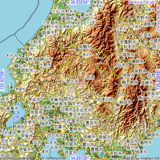 Topographic map of Gero