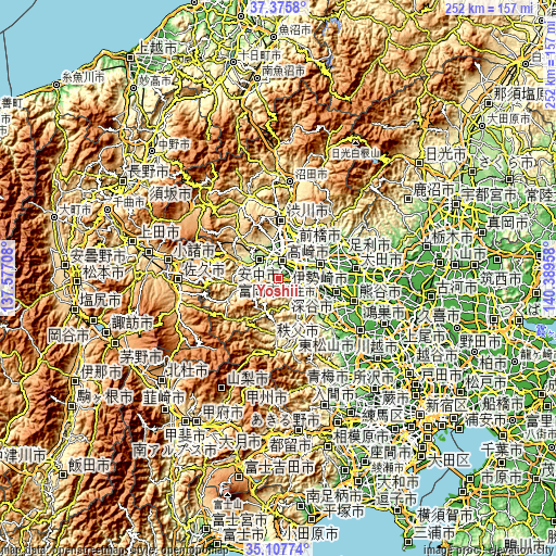 Topographic map of Yoshii