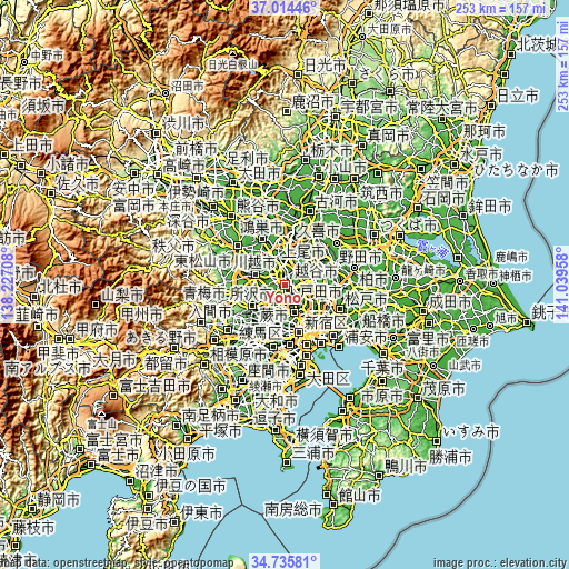 Topographic map of Yono