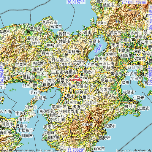 Topographic map of Yawata