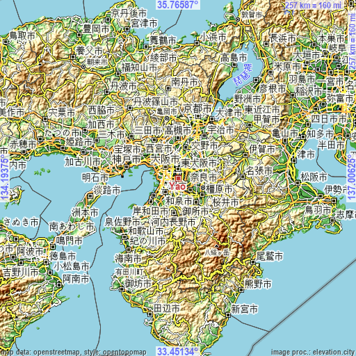 Topographic map of Yao