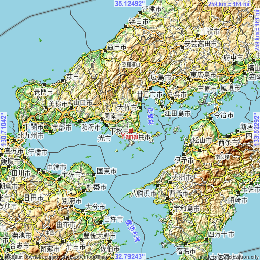 Topographic map of Yanai