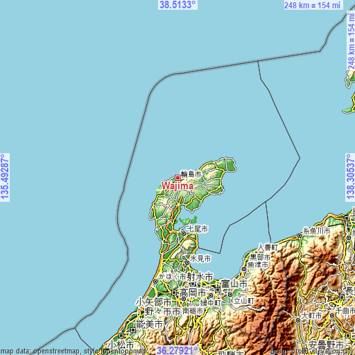 Topographic map of Wajima