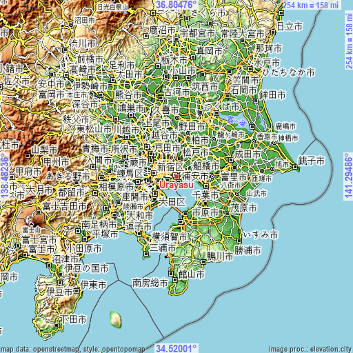 Topographic map of Urayasu