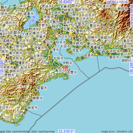 Topographic map of Toba