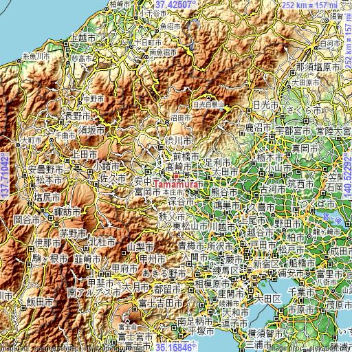 Topographic map of Tamamura