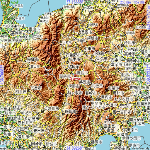 Topographic map of Suwa