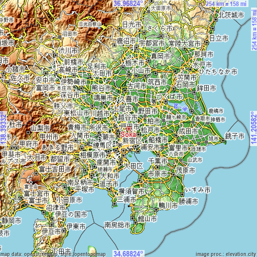 Topographic map of Sōka