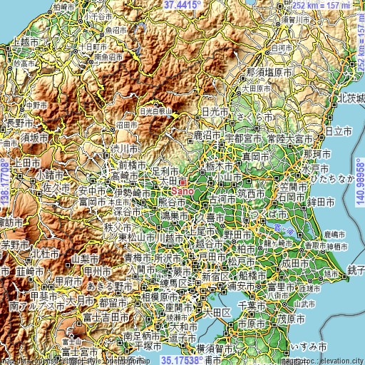 Topographic map of Sano