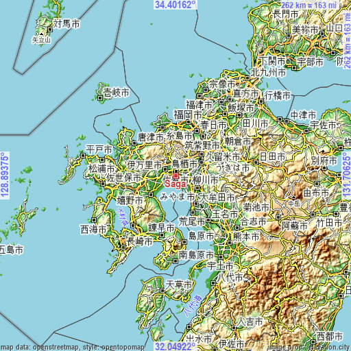 Topographic map of Saga