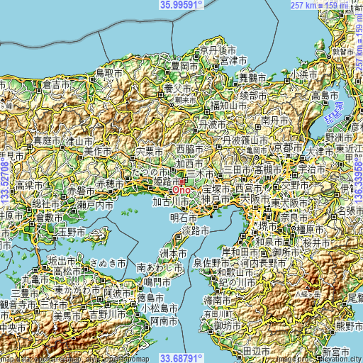 Topographic map of Ono
