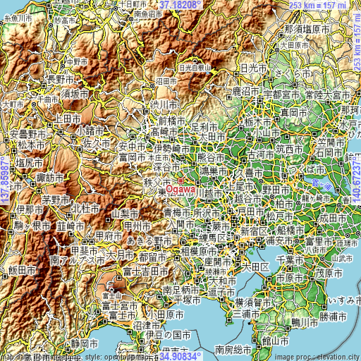 Topographic map of Ogawa