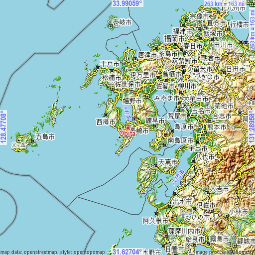 Topographic map of Obita
