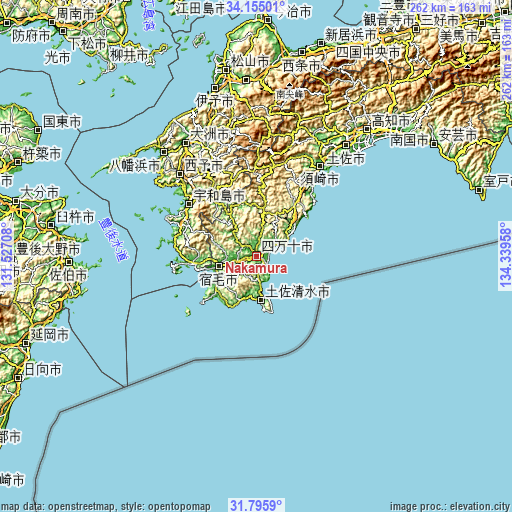 Topographic map of Nakamura