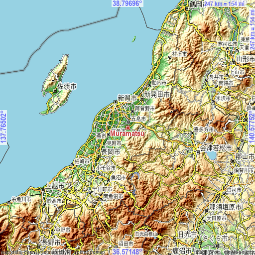 Topographic map of Muramatsu