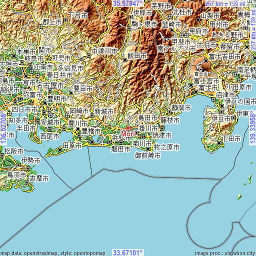 Topographic map of Mori