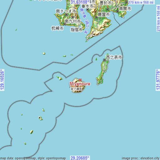 Topographic map of Miyanoura