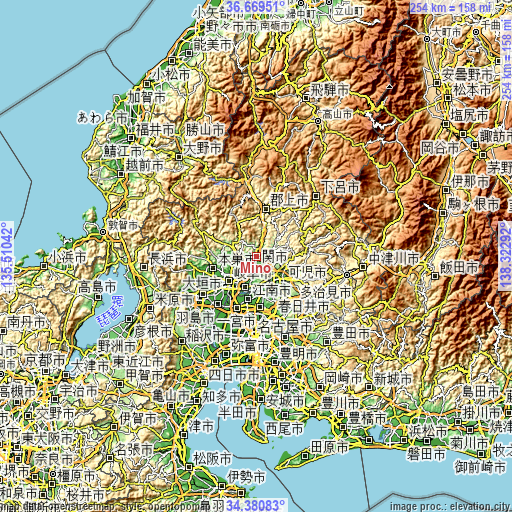 Topographic map of Mino