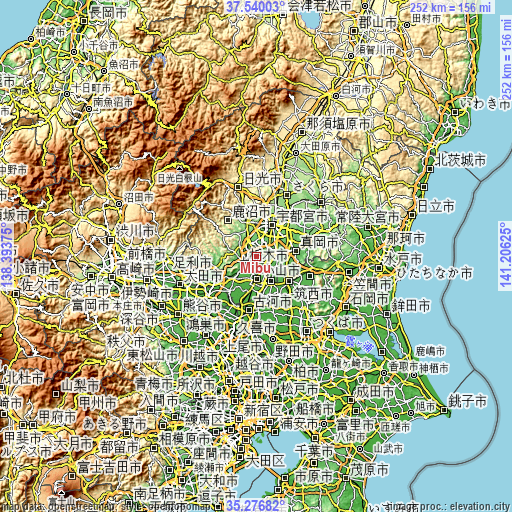 Topographic map of Mibu