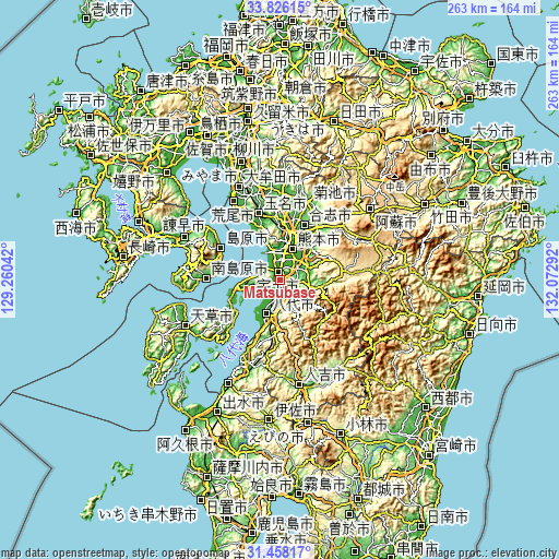 Topographic map of Matsubase