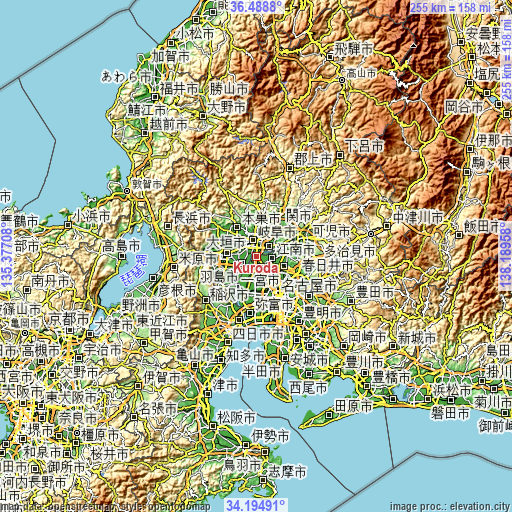 Topographic map of Kuroda