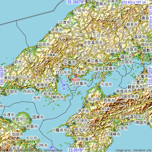 Topographic map of Kure