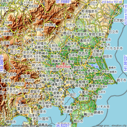 Topographic map of Kukichūō