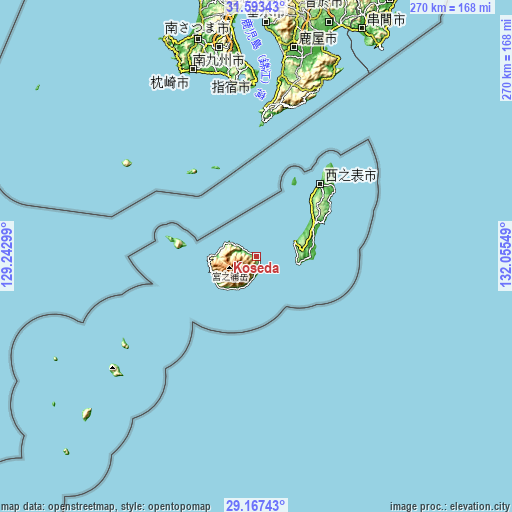 Topographic map of Koseda