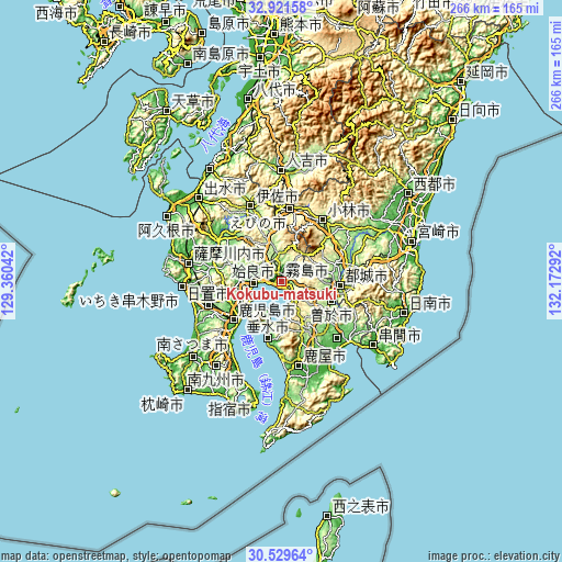 Topographic map of Kokubu-matsuki