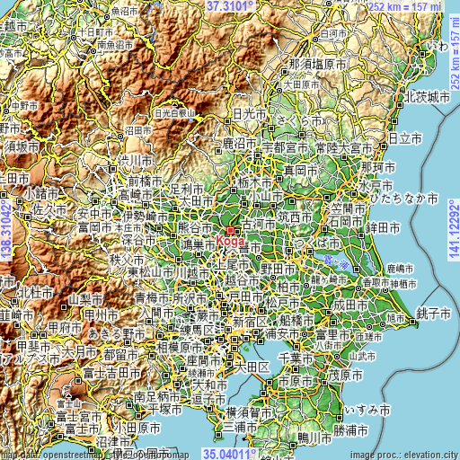 Topographic map of Koga
