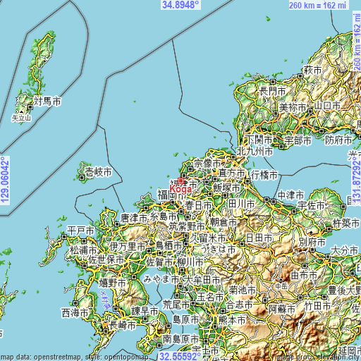 Topographic map of Koga