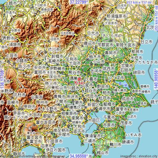 Topographic map of Kisai