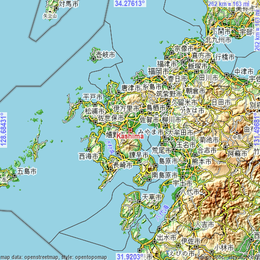 Topographic map of Kashima
