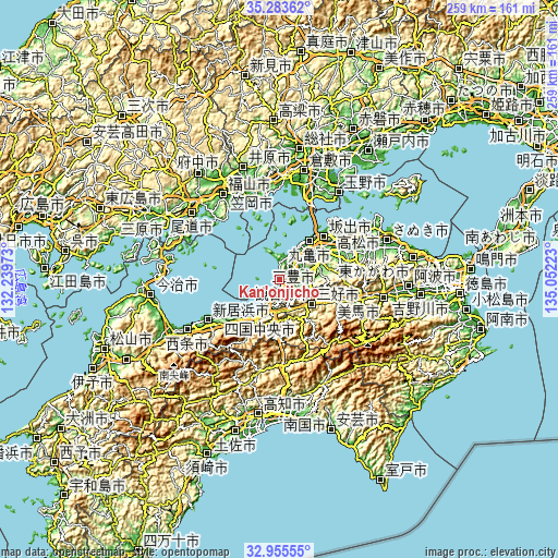 Topographic map of Kan’onjichō