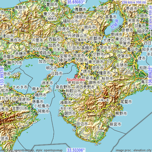 Topographic map of Izumiōtsu
