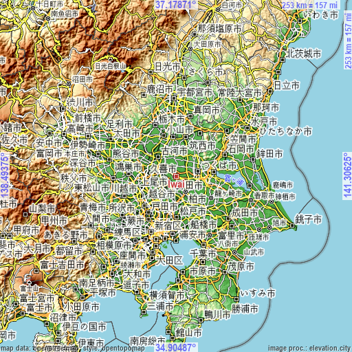 Topographic map of Iwai
