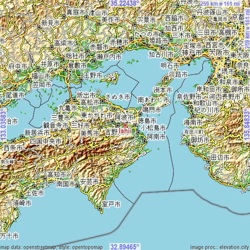 Topographic map of Ishii