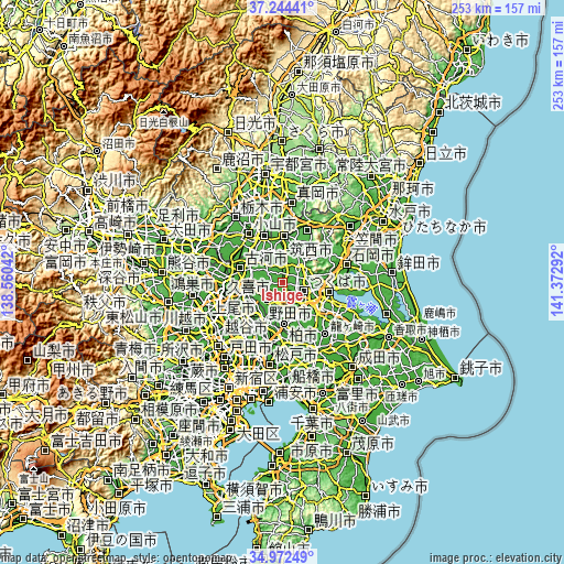 Topographic map of Ishige