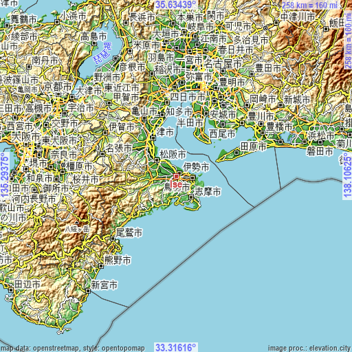 Topographic map of Ise