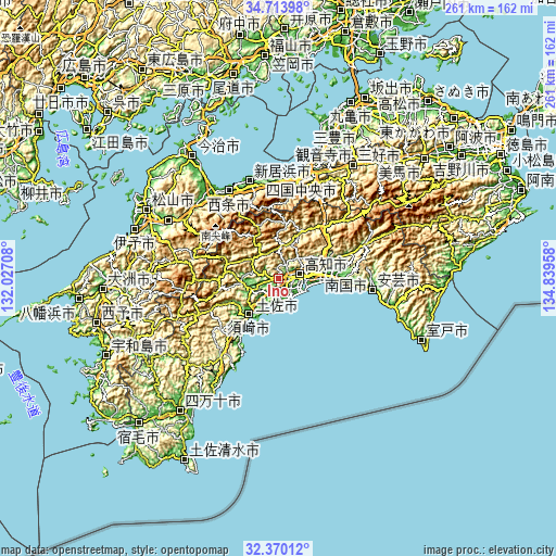 Topographic map of Ino