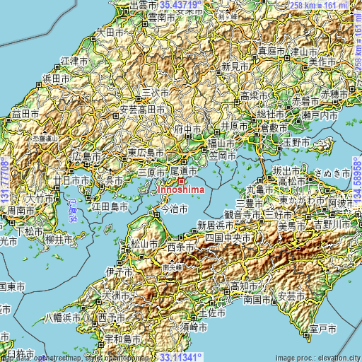 Topographic map of Innoshima