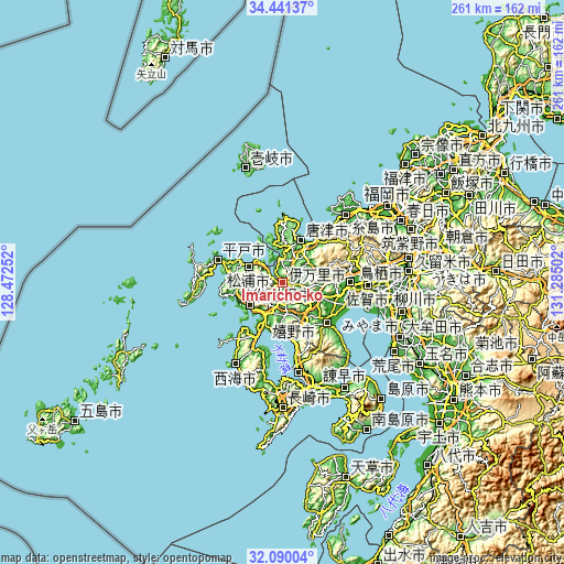 Topographic map of Imarichō-kō