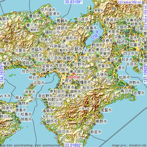 Topographic map of Ikoma