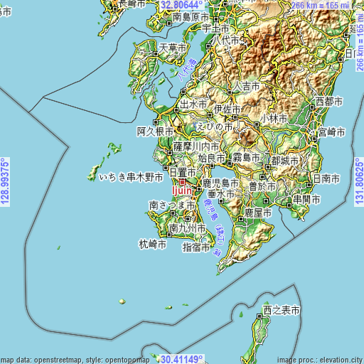 Topographic map of Ijūin