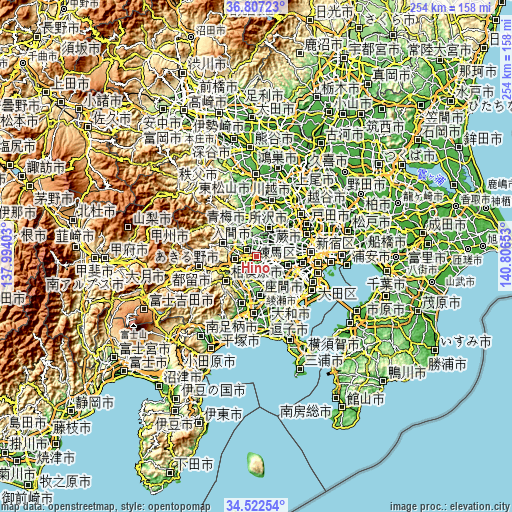 Topographic map of Hino