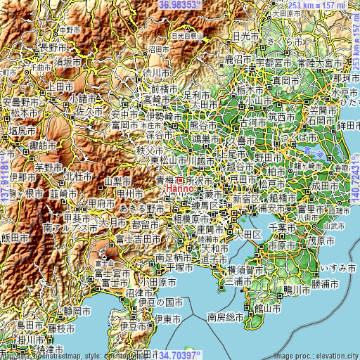 Topographic map of Hannō